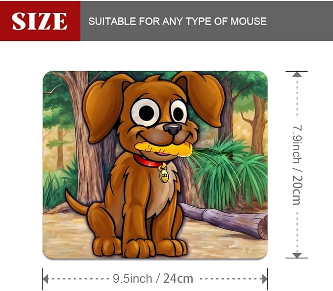 Cute Dog Texture Mouse pad, Square Waterproof and Anti Slip Mouse pad for Office laptops