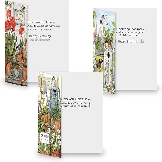 Current Birthday Wishes Greeting Card Value Pack - Set of 20, 10 Unique Designs, Large 5 x 7 Inch Cards, Sentiments Inside, Envelopes Included
