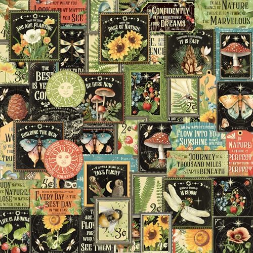 Cottagecore Stickers Vintage Nature - Botanical Mushroom & Sunflower Waterproof Vinyl for Adults | Journal Planner Decor | Laptop Water Bottle Scrapbooking by JUNKJWBZ%7CPeelStickInspir