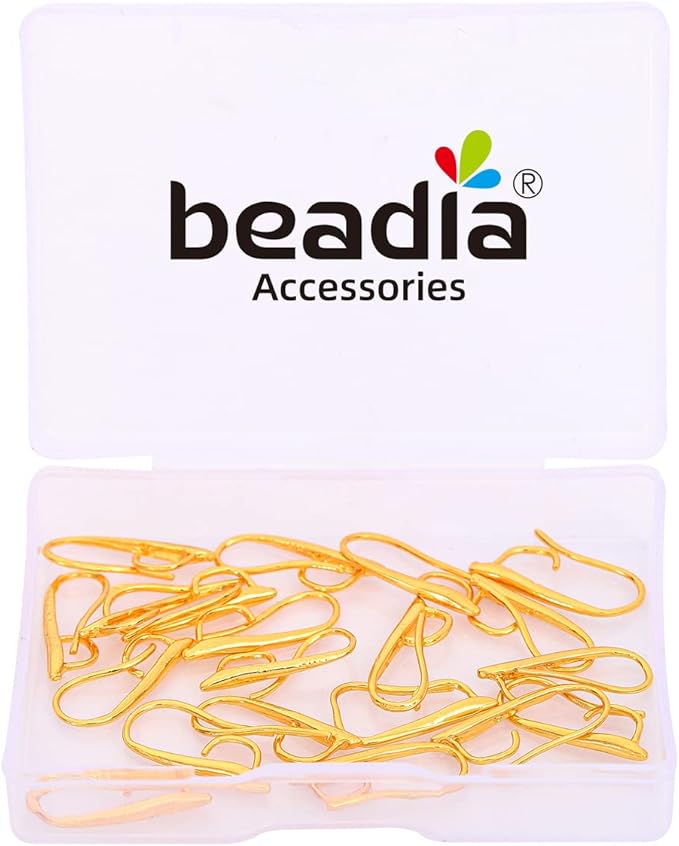 18K Gold Plated Earring Hooks 9x20mm 20pcs for Jewelry Making Findings