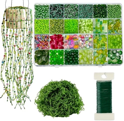 Lyukii Green Glass Beaded Plant Kit, Forever Plant DIY Crafts with Manual by Lyukii