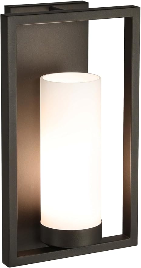 XiNBEi Lighting Sconces Wall Lighting, Modern Dark Bronze Wall Sconce with Glass Shade Indoor Bathroom Vanity Sconce Wall Light Fixture for Hallway Bedroom Corridor XB-W1143-GDB