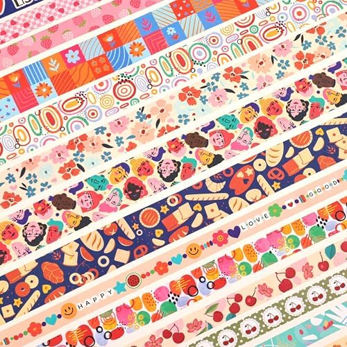 emmoolife 35 Rolls Washi Tape Set, Colorful Cute Floral Writable Decorative Tapes for Scrapbooking and Bullet Journaling, Junk Journal Supplies, DIY Planner Art, 5-30mm Wide 9.84ft Long/Roll - Image 5