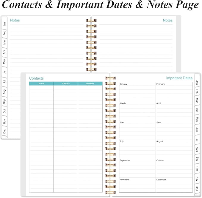 2026 Daily & Monthly Planner - One Page Per Day, Daily Planner from January 2026 to December 2026, Planner 2026 with 12 Monthly Tabs, 6.4" x 8.5", Rose Flower