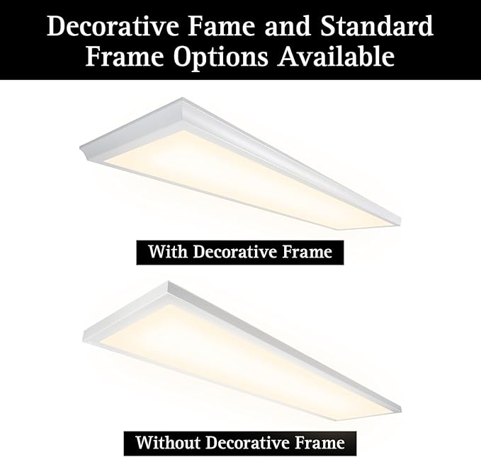 Ultralux 2x4 ft LED Light Panel - Edge Lit, Surface Mount Ceiling for Home & Office TRIAC Dimmable, Flicker-Free Slim with Adjustable Color Temperature (Matte White, 2 Pack) 2x4 (2 Pack)