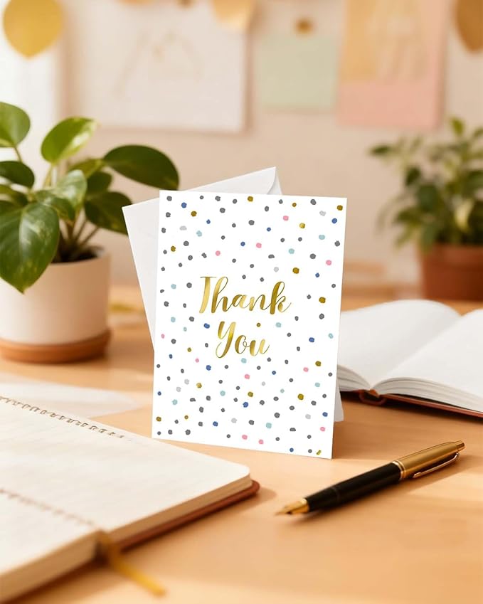 Thank You Cards with Envelopes (50 Pack) - Elegant All-Occasion Blank Note Cards for Wedding, Baby Shower, Teacher Appreciation, Graduation, Business & Holidays | Bulk Blank Thank You Notes Set (white)