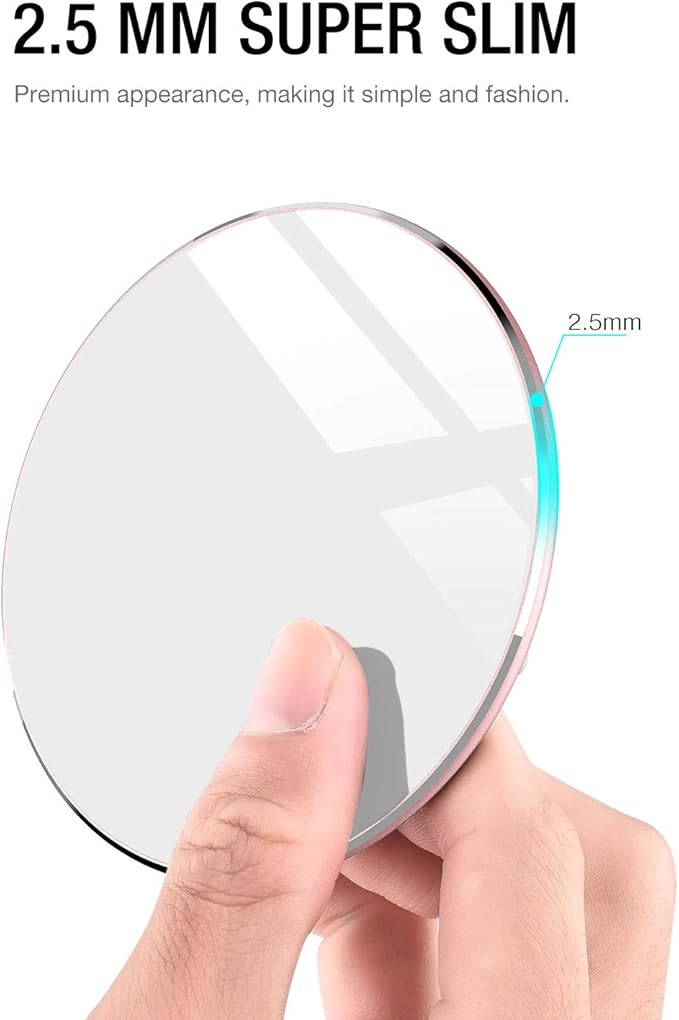 TOZO 2025 W1 New Anti-Slip Wireless Charger 15W Max Fast Wireless Charging Pad Compatible with iPhone 17/16/16 Plus/16 Pro Max /15/14/13/SE Series, Samsung Galaxy S25/S24/S23 Series, Matte Rose Gold