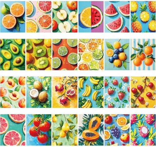 Sherr 24 Pcs Pre Drawn Canvas for Adult, Fruit, 8 x 10 Inch by Sherr
