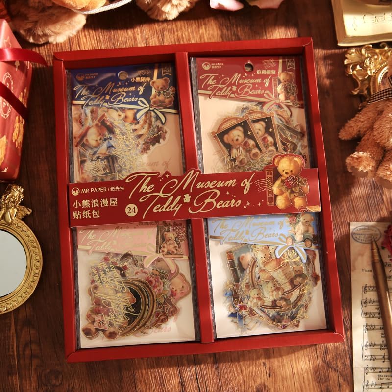 Alideco 120pcs Scrapbook Stickers Vintage Cute Bear's Romantic Cottage Scrapbooking Junk Journal Crafts Embelishment Decoration Stickers (xiaoxionglangmanwu) - Image 6