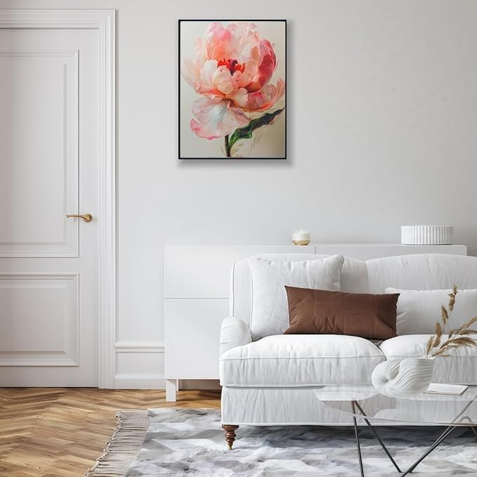 CSZPPQAF Paint by Numbers for Adults Beginner, Flower Paint by Number Kits on Canvas DIY Oil Painting Watercolor Color by Numbers for Home Wall Decor 16X20inch