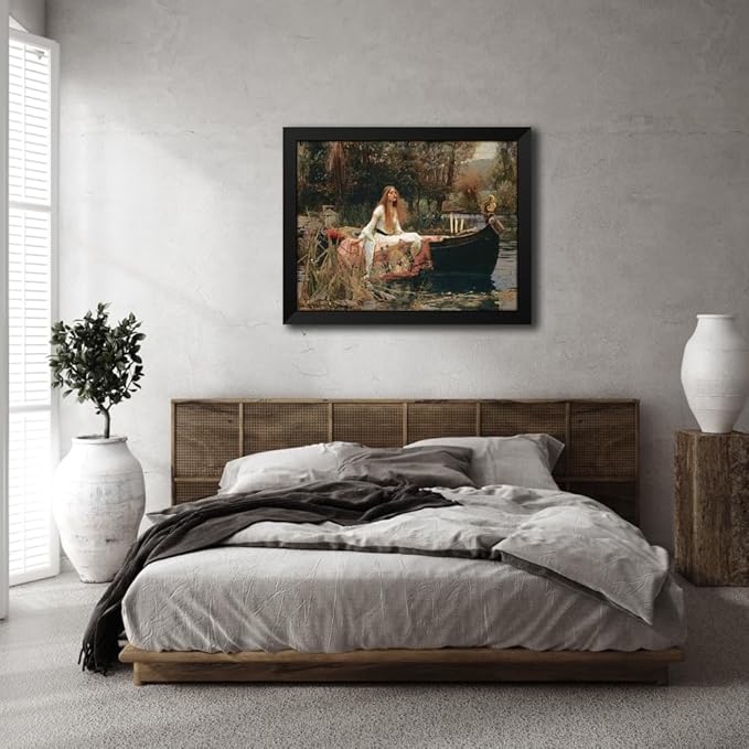 ArtDirect Waterhouse-The Lady of Shallot Custom Framed Art Print Giclee Print or Canvas Options with Various Sizes and Customization by Masters Collection