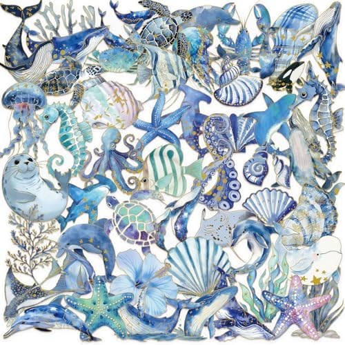 50Pcs Ocean Animal Stickers by Weenkilly