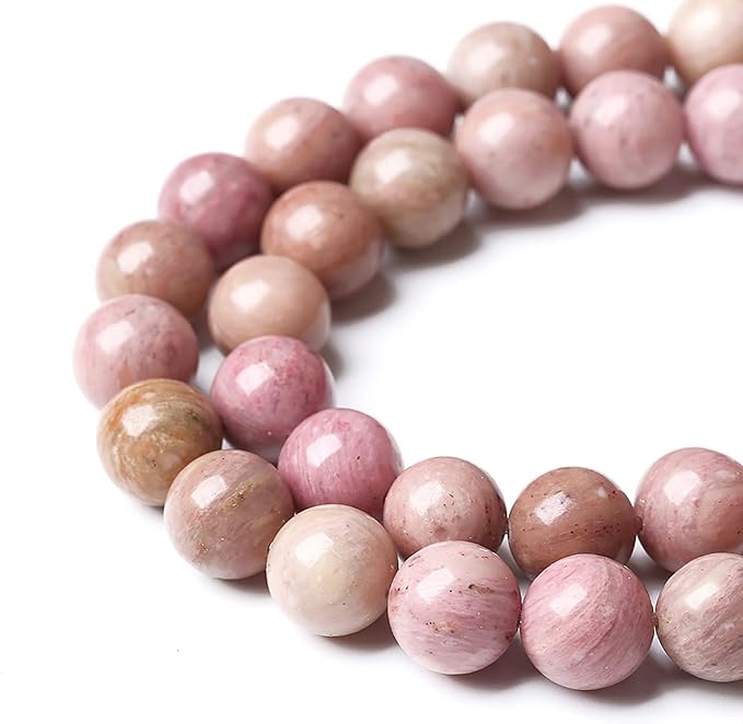 36PCS 10mm AAA Natural Pink Rhodochrosite Beads Stone Round Loose Beads for Jewelry Making DIY Bracelet Necklace 15 Inch,Energy Stone Healing Power (10mm, Rhodochrosite)