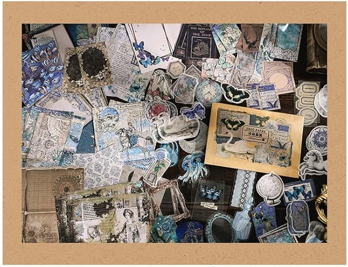Alideco 100pcs Vintage Scrapbook Supplies Pack for Art Journaling Bullet Junk Journal Planners DIY Paper Stickers Craft Kits Notebook Collage Album Aesthetic Cottageco (baiyehuange)