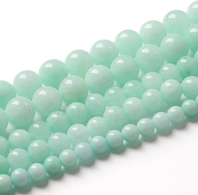 72PCS 10mm Blue Amazonite Stone Beads Round Loose Gemstone Beads for Jewelry Making DIY Bracelet Necklace 32" 2 Strand