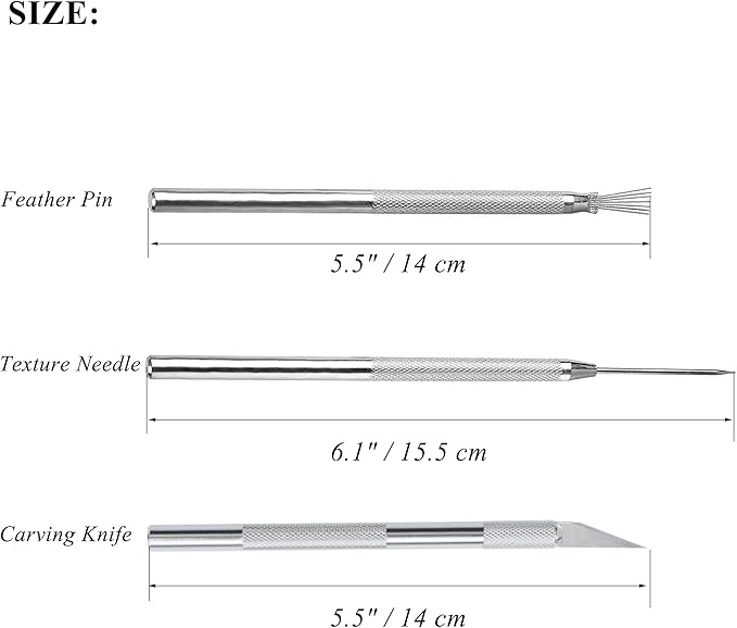 3 in 1 Clay Needle Tools Sculpting Ceramics Pottery Carving Tools for Model Clay Supplies, Ceramic & Pottery Tools Includes Sculpture Feather Pin Carving Knife Needle Texture Tools, LXLVOUEG