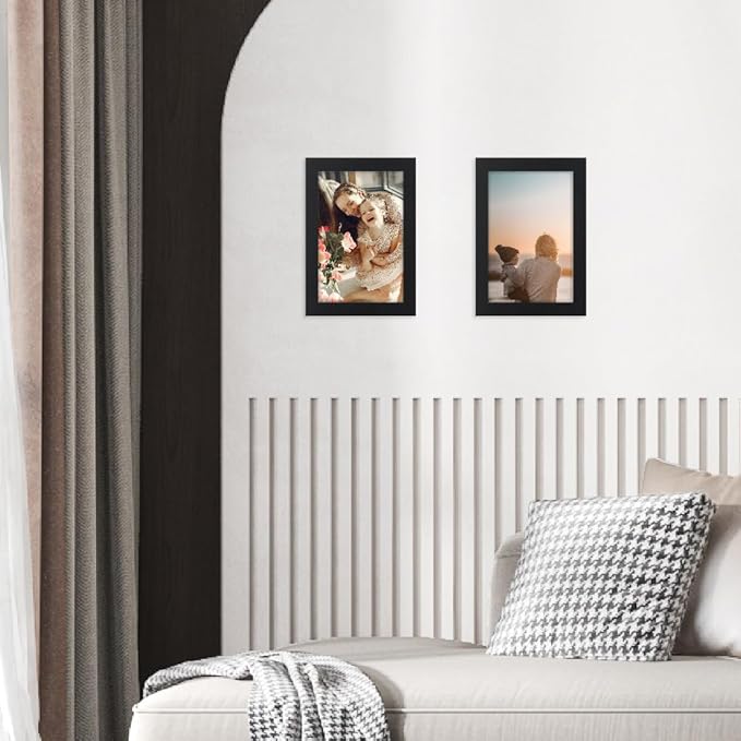 Memory Island 5x7 Photo Frames for Wall and Tabletop Display, 5 by 7 Black Picture Frames with HD Plexiglass, Set of 15