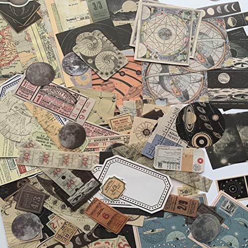 TIYPKE 200pcs Aesthetic Stickers - Vintage Scrapbook Stickers for Journaling, Bullet Journals, Scrapbooking, Space & Moon Themes - Image 5