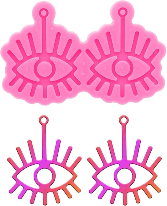 Eye Shape Resin Earring Mold Silicone Resin Jewelry Molds Epoxy Resin Casting Molds for Women Earring Crafts DIY Necklace Pendant Resin Mold