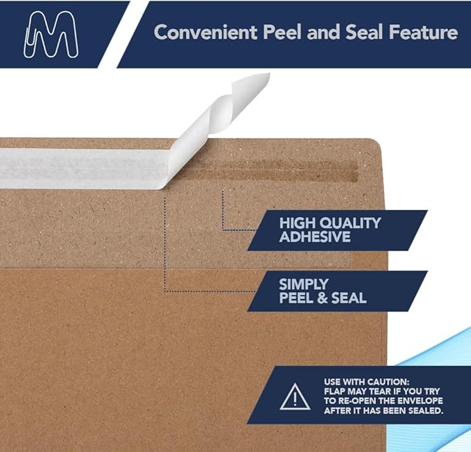MOS A1 Kraft Envelopes 3.6 x 5.1 Inch 100 Pack — Brown Self-Seal Heavyweight Invitation Envelopes for RSVP, Thank You Cards, Gift Cards, Weddings, Business Mailings