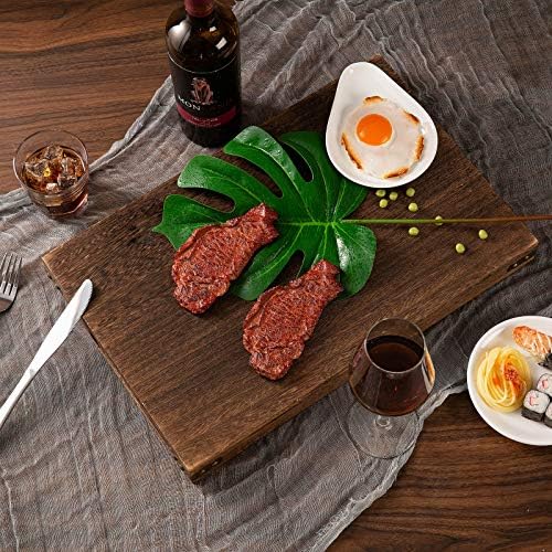 Yangbaga Rustic Wooden Serving Trays with Handle - Set of 7 Rectangular Platters for Entertaining, Breakfast, Coffee Table, Home Decor - Image 7