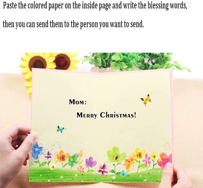 QIAONIUNIU Card Making Kits DIY Handmade Greeting Card Kits for Kids, Christmas Card Folded Cards and Matching Envelopes Thank You Card Art Crafts Crafty Set Gifts for Girls Boys