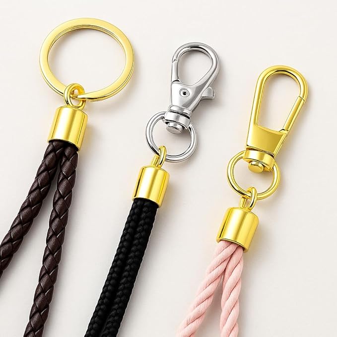 Mandala Crafts Gold Tone Leather Cord End Caps for Jewelry Making, Tassel Caps, Assorted Sizes 840 PCs Cylinder Cord Ends, Kumihimo Supplies and Jewelry Findings