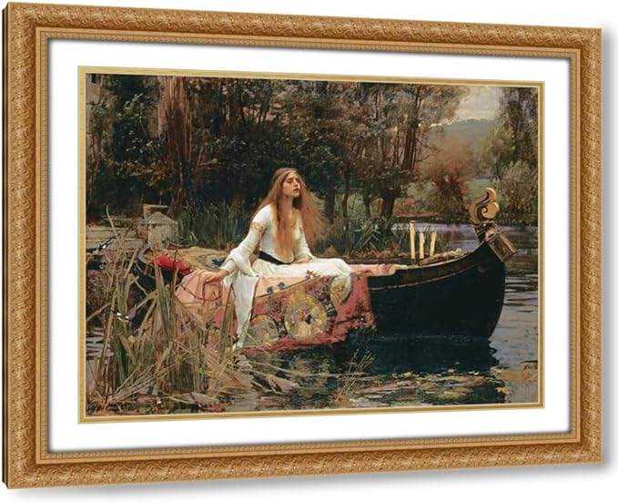 ArtDirect Waterhouse-The Lady of Shallot Custom Framed Art Print Giclee Print or Canvas Options with Various Sizes and Customization by Masters Collection