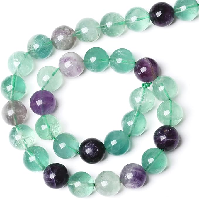 8MM 45PCS Natural Stone Green Fluorite Gemstone Beads for Jewelry Making DIY Bracelet Energy Crystal Healing Power 1 Strand