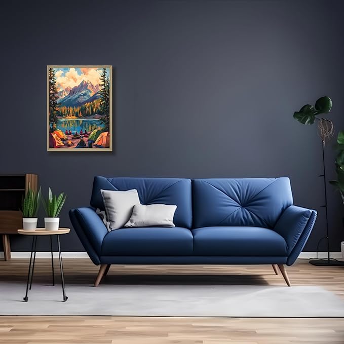 Paint by Numbers for Adults Beginner, Mountain Lake at Sunset Landscape Adult Paint by Number Kits on Canvas, DIY Acrylic Oil Easy Painting by Numbers for Home Wall Decor 16X20 inch (Without Frame)