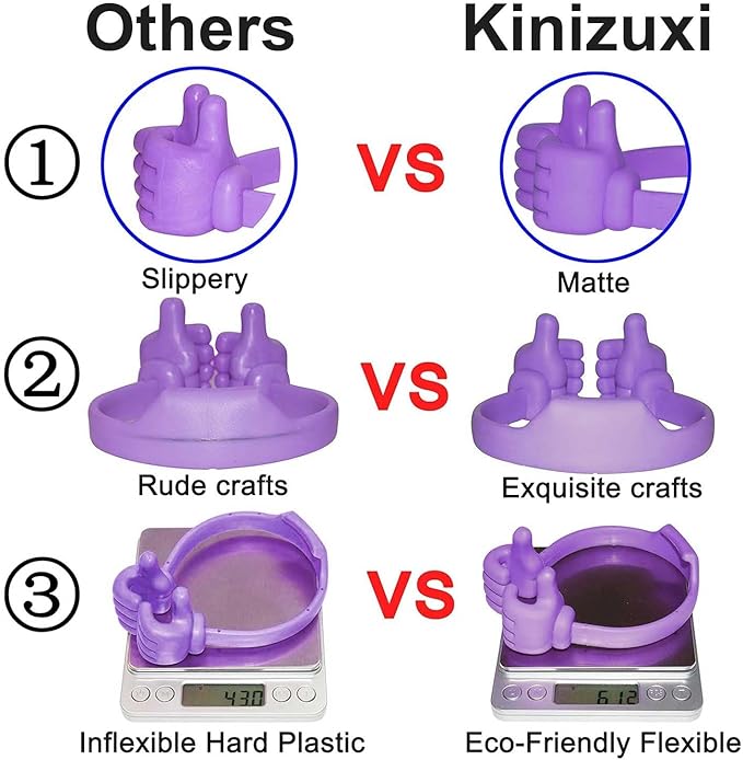 Stocking Fillers Thumbs Up Lazy Phone Stand Gifts for Christmas, Universal Flexible Cellphone Stand for Tablet Holder Cool Gadgets Fun Birthday Gift Ideas for Kids Teenager Women(Purple)