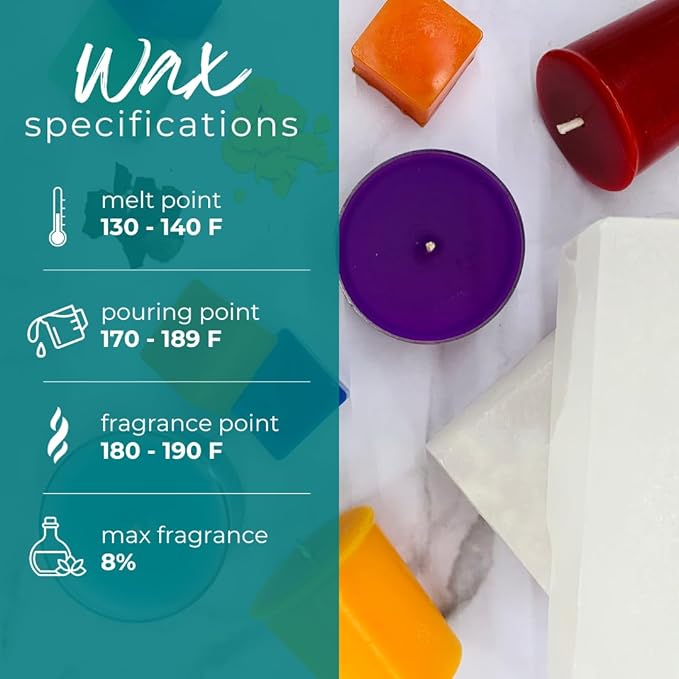 10lb Fully Refined Household Paraffin Candle Wax, Paraffin Wax for Candle Making, Bulk Candle Wax for Crafting Projects and Candle Making, Parafina, Cera para Velas