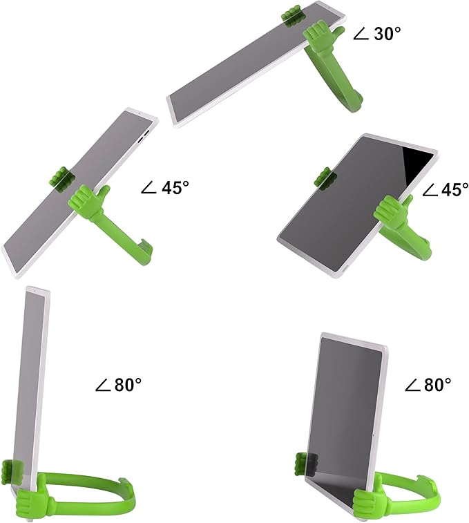 Honsky Adjustable Tablet Stand, Portable Phone Holder for Desk Bed - Multi-Angle Drawing Stand Compatible with All Tablets (2 Pack of Green)