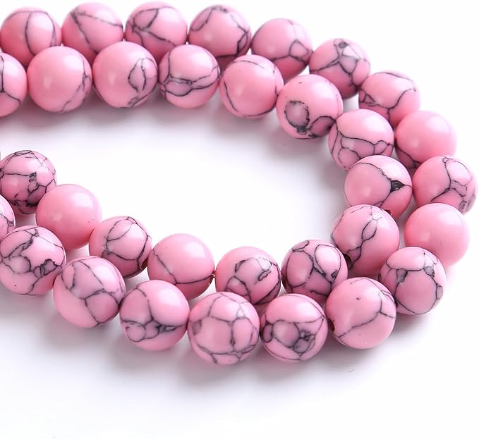 4MM 86PCS Pink Turquoise Spacer Loose Beads for Jewelry Making DIY Bracelet Necklace