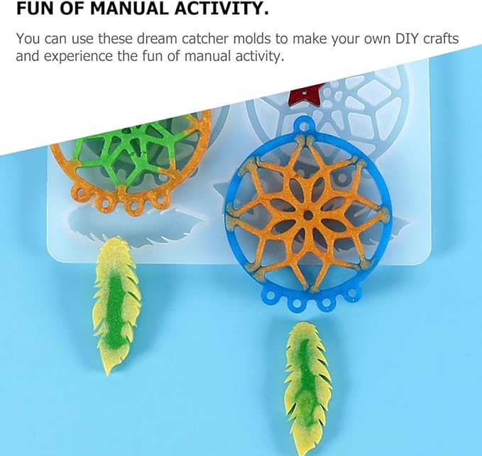 SHERCHPRY 66pcs Dream Catcher Resin Mold Silicone Kit for DIY Epoxy Keychain Casting, Craft Jewelry Making Supplies for Beginners and Hobbyists