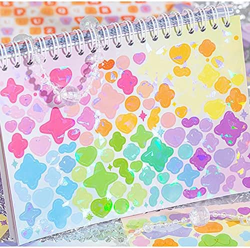 Doraking 50 Sheets Laser Sticker Book for Arts Craft Scrapbook - Image 2
