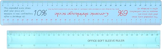 2 Pcs Ceramic Shrinkage Scale Ruler, Ceramic Measuring Ruler Clay Sculpture Ceramics Measuring Rulers Pottery Tool Rulers Flexible Straight for Carving Shaping Clay Sculpture Modeling