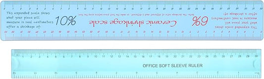 2 Pcs Ceramic Shrinkage Scale Ruler, Ceramic Measuring Ruler Clay Sculpture Ceramics Measuring Rulers Pottery Tool Rulers Flexible Straight for Carving Shaping Clay Sculpture Modeling