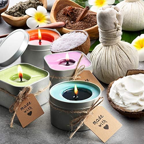 Hearth & Harbor Natural Soy Wax and DIY Candle Making Supplies - 5 Lbs. Soy Candle Wax Flakes, Candle Tin Cans with Lid 24 Pack - 4 oz., 100 Cotton Wicks, and 2 Metal Centering Device - Image 7