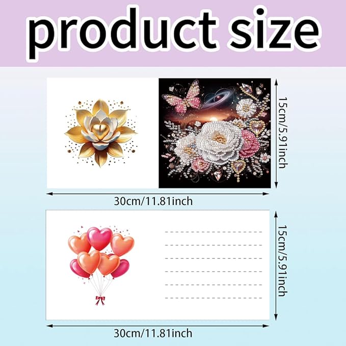 Ceitura 6Pcs DIY Diamond Art Painting Crafts Rhinestone Painting Greeting Card Making Kit Postcard for Holiday Christmas New Year Party Favors (Mandala Flower)