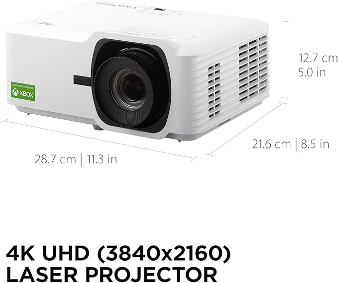 ViewSonic LX700-4K UHD 3500 Lumens Laser Projector Designed for Xbox with 4.2ms Response Time, 240Hz Refresh Rate, 1.36x Optical Zoom, Dual HDMI, and HDR/HLD Support