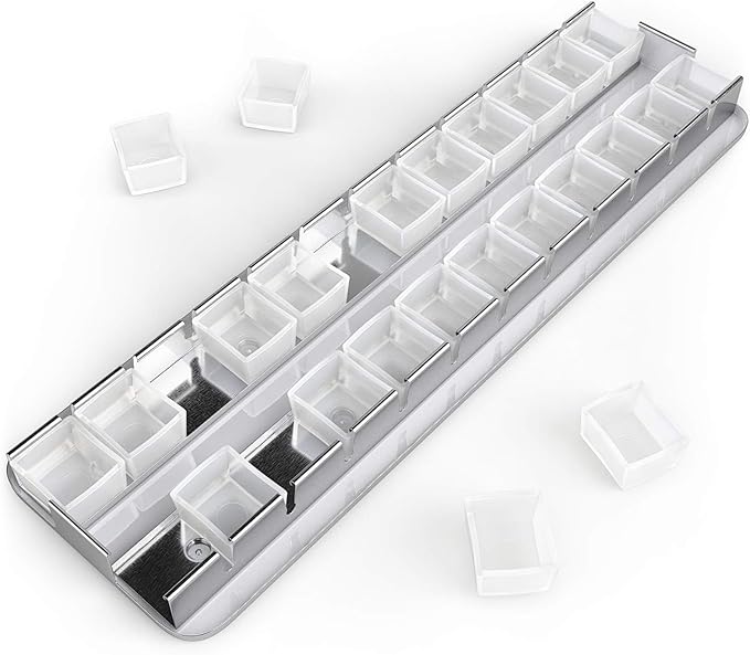 ARTEZA Empty Watercolor Palette Tin, 24 Half Pans, Customizable Portable Empty Half Pans for Watercolor Paints