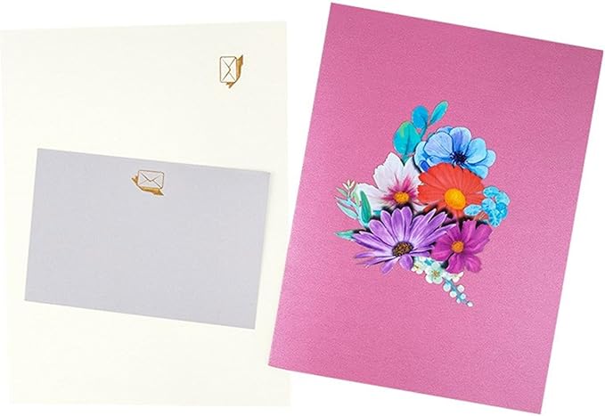 Impressive Gesang Flower Celebration Card Foldable Paper With Envelope Handmade Florals Greeting Popup All Occasion Cards