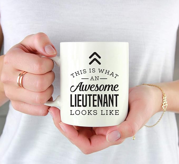 Andaz Press 11oz. Ceramic Coffee Tea Mug Thank You Gift, This is What an Awesome Lieutenant Looks Like, 1-Pack