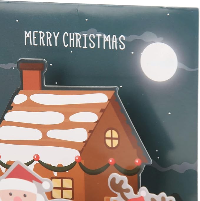 3D Greeting Cards,Christmas Party Card Sets,Greeting Three Dimensional Christmas Special Decorative Paper with Envelope Sticker (Type E)