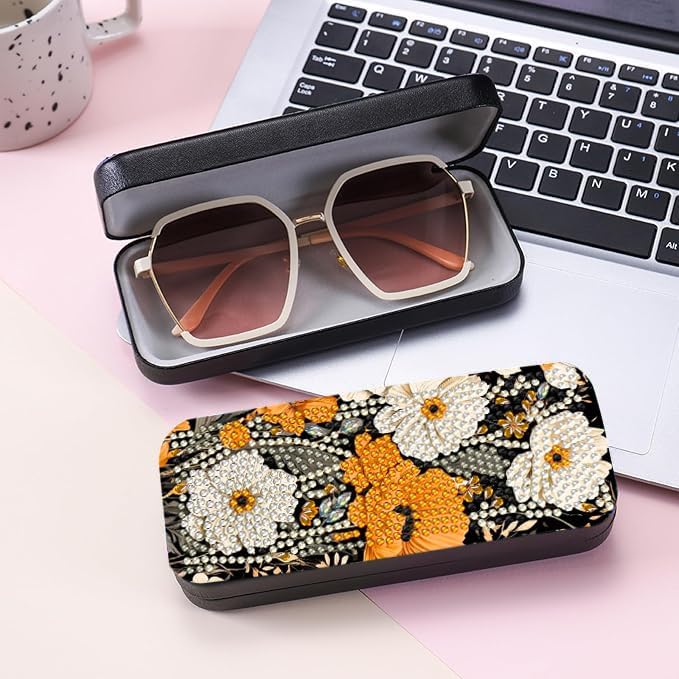 Leatrice 5d Diamond Art Kits for Adults Small Diamond Painting Kit Gem Art Paint by Diamonds Dots Eyeglasses Case DIY for Beginner Women