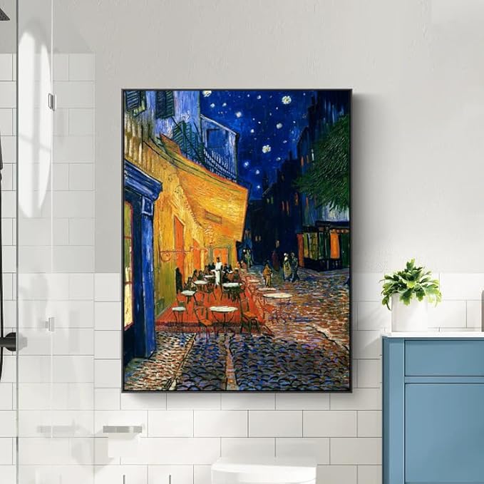 msspart Vincent Van Gogh Canvas Wall Art Cafe Terrace At Night Painting Classic Artwork Picture Print for Home Decor 24"x36"