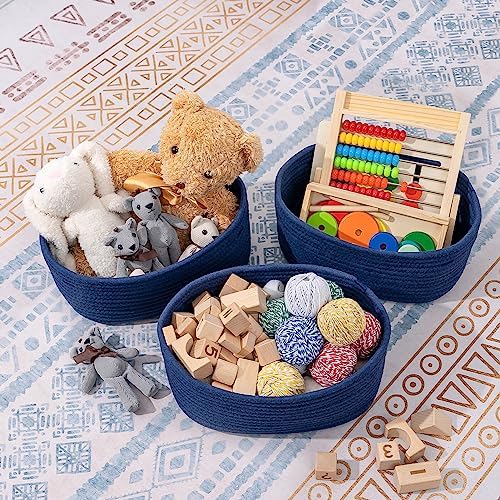 CubesLand Storage Basket, Cotton Rope, Navy Blue, 2 Pack, Organizing/Storage, Closet, Shelves, Decorative - Image 2