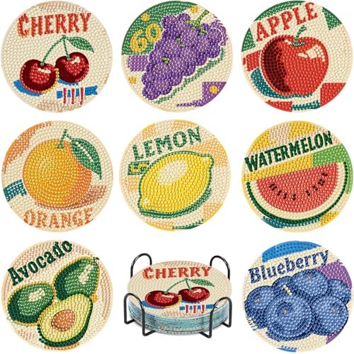 Leatrice Fruite Diamond Art Coasters Set Diamond Painting Kits for Adults by Leatrice20240713