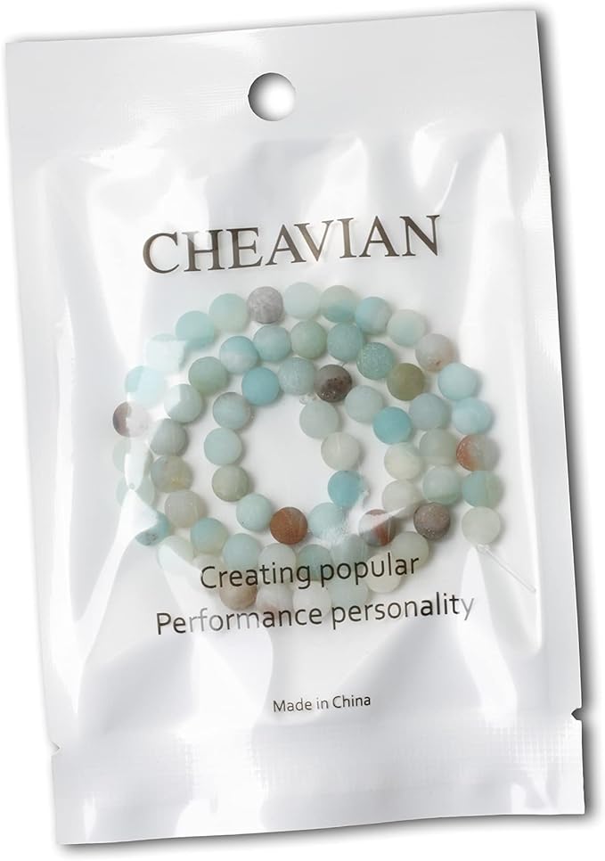 60PCS 6mm Natural Colorful Frosted Amazonite Gemstone Round Loose Beads Stone Beads for Jewelry Making DIY 1 Strand 15"